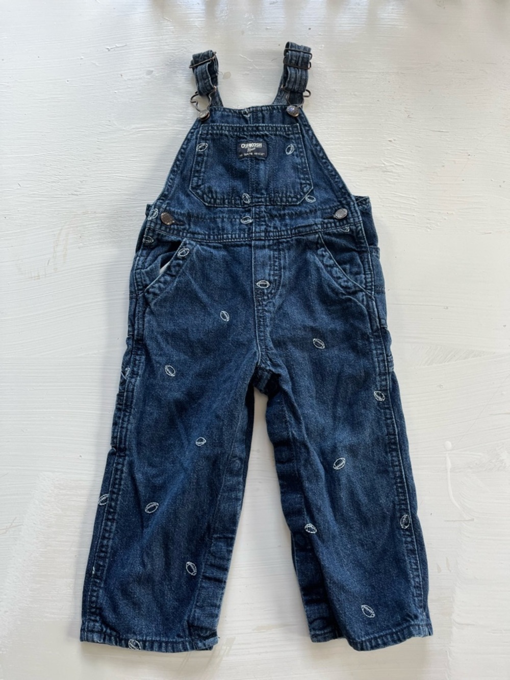 OshKosh B'gosh Dark Blue Denim Embroidered Kids Overalls